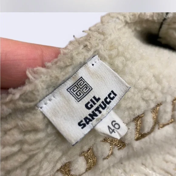 Luxurious GIL SANTUCCI studs faux shearling jacket M ptp 18.5 - Picture 6 of 10